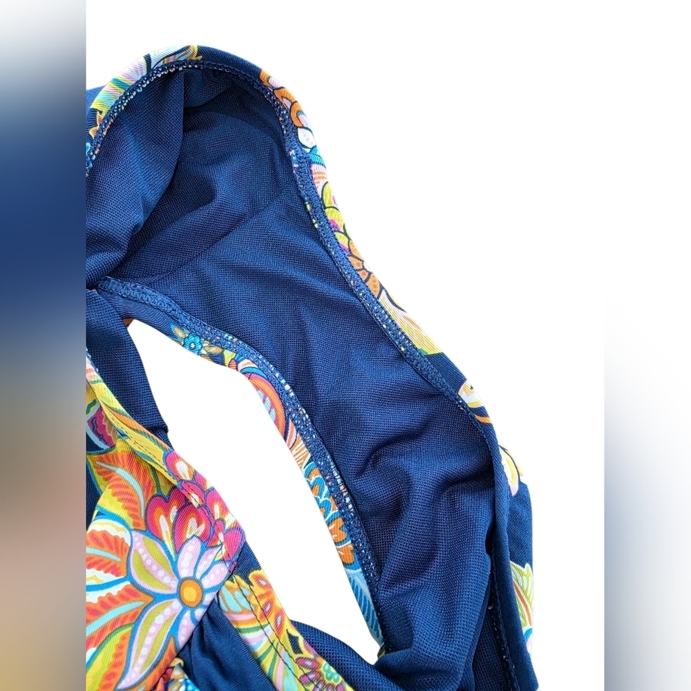 NWT Bleu Rod Beattie Navy Blue Floral One-Piece Swimsuit Underwire | Size 4 - Picture 5 of 8